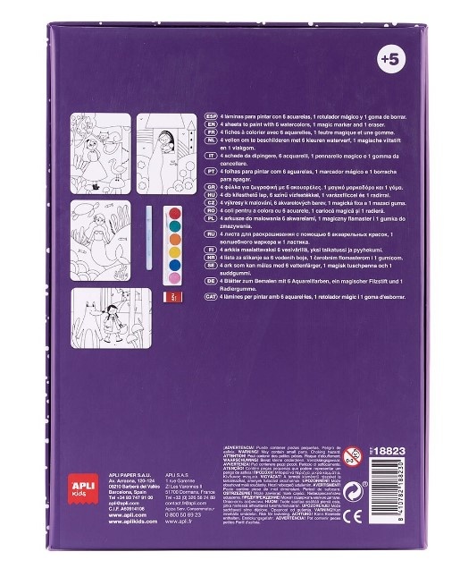 Joc creativ de pictura Magic Art, APLI, 6 acuarele, 1 pensula