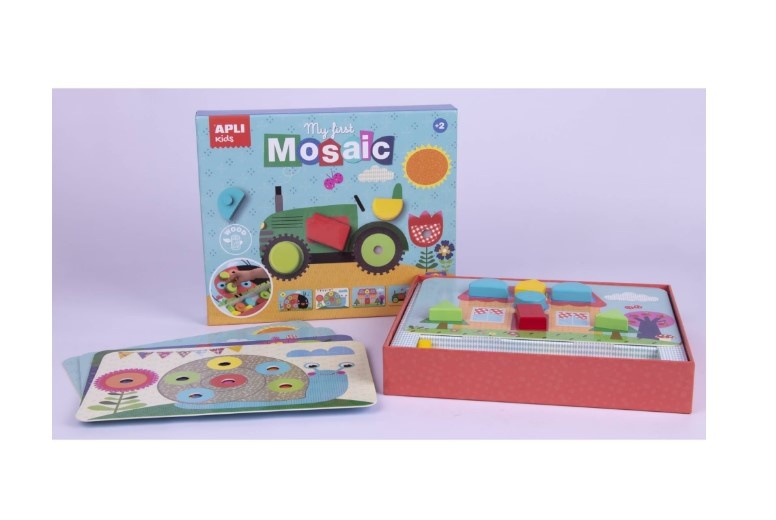 Joc educativ APLI - My first wooden mosaic, 15 piese