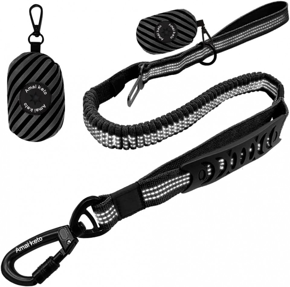 Lesa pentru caine Amai Keto, nailon, negru, 106-150 cm