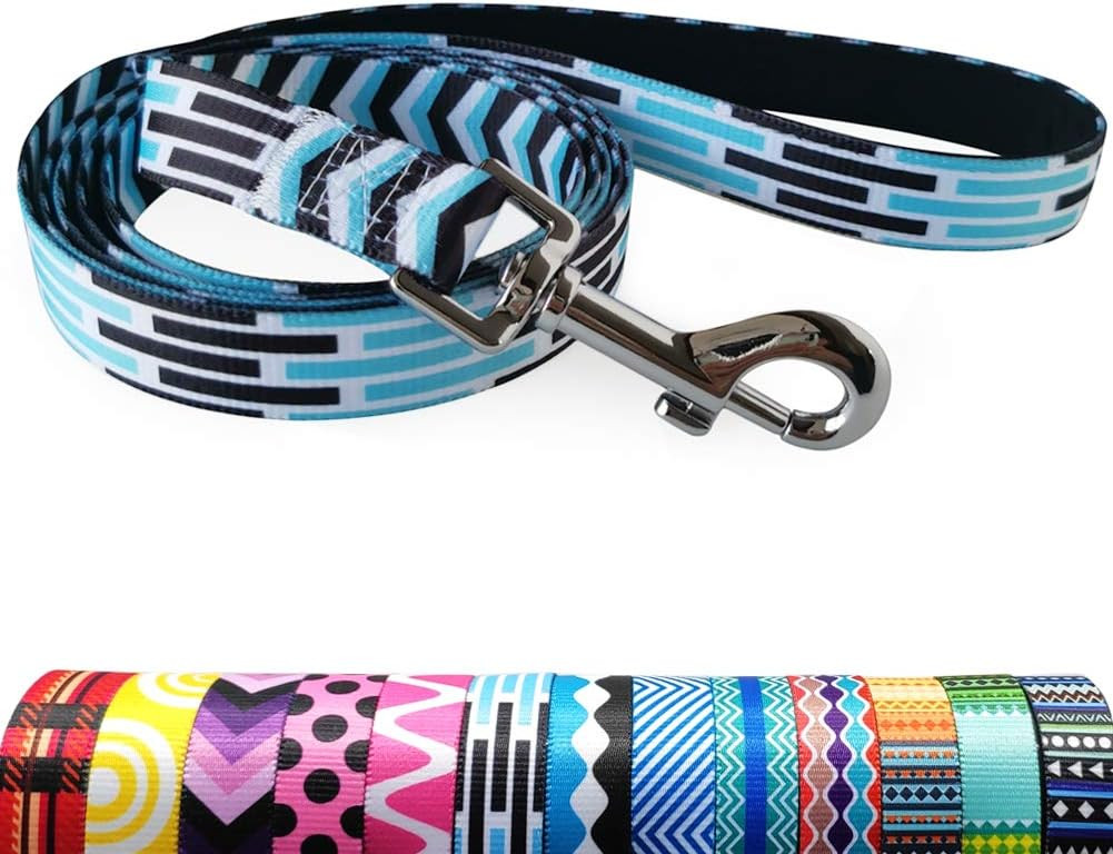 Lesa pentru caine MayPaw, nailon, albastru/negru/alb, 180 cm
