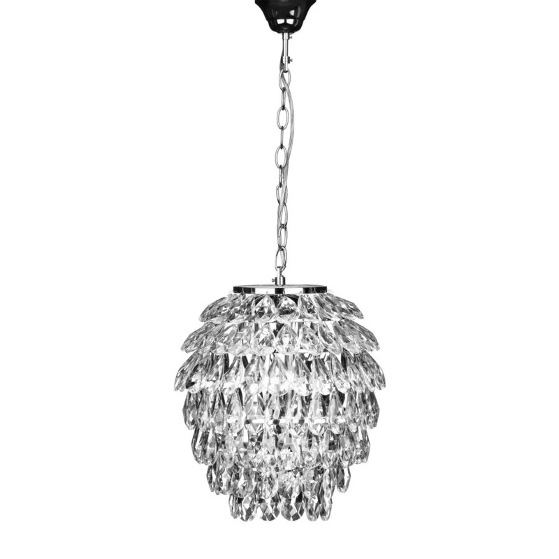 Lustra tip pendul Parnassus, metal/cristal, argintiu/negru, 34 x 34 x 126 cm