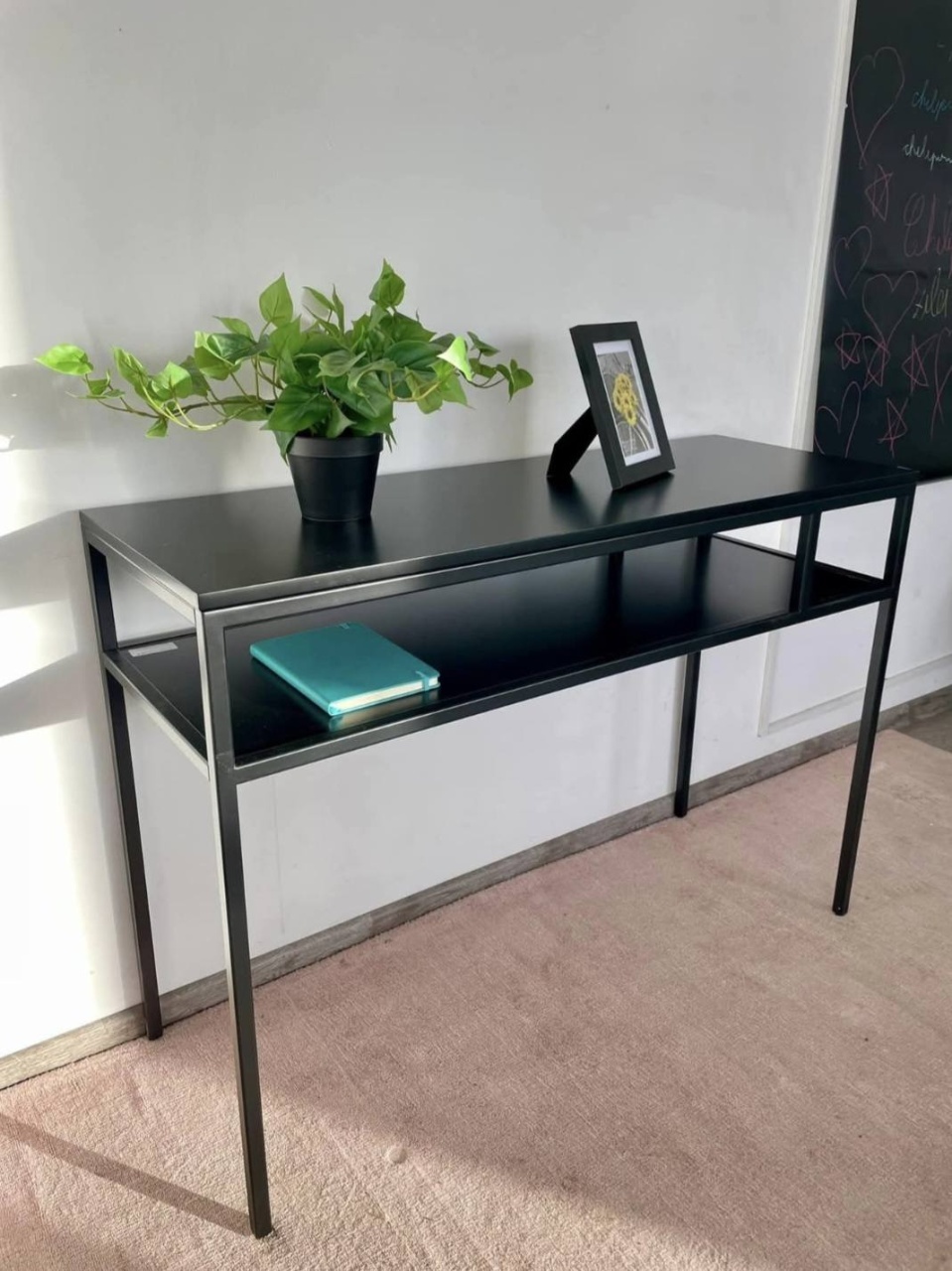Masa tip consola Guido Maria Kretschmer, metal/lemn, negru, 110 x 40 x 78 cm