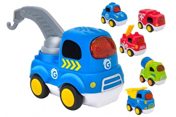 Masinuta bebe Globo Vitamina G cu sunete si lumini 12 cm