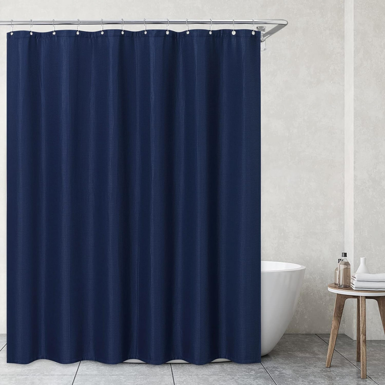 Perdea de dus CAROMIO, poliester, albastru inchis, 180 x 240 cm