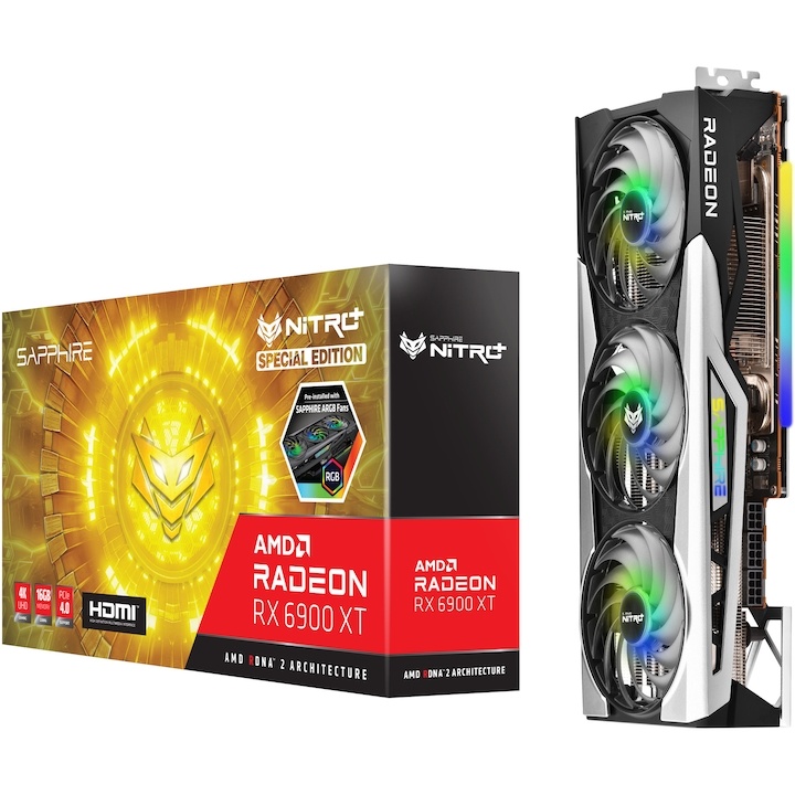 Placa video Sapphire Radeon™ RX 6900 XT NITRO+ SE Gaming, 16GB GDDR6, 256-bit, REFURBISHED, GARANTIE 1 AN