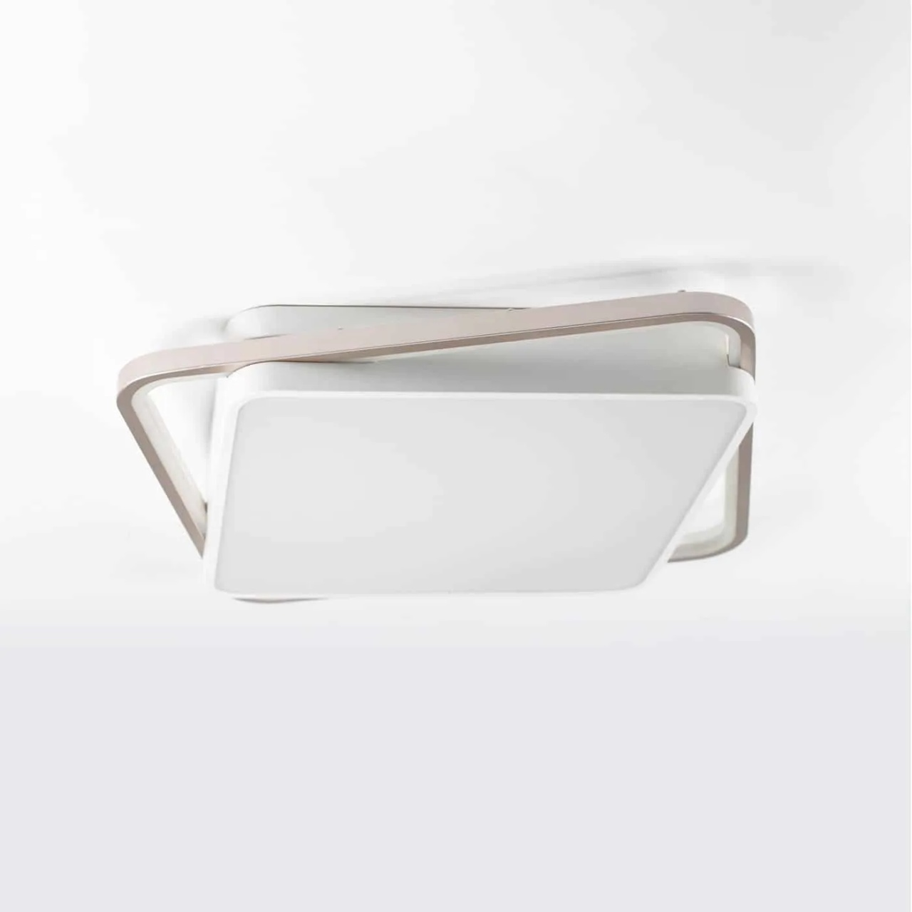 Plafoniera LED Kelektron Base, 90W, alb-sampanie, dimabil, telecomanda