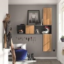 Raft de perete Hülsta, lemn, gri inchis, 37,5 x 39,2 x 37,5 cm