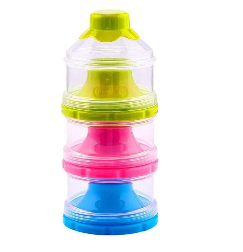Recipient cu 3 nivele pentru depozitarea alimentelor, plastic, multicolor, 18,5 x 8 cm