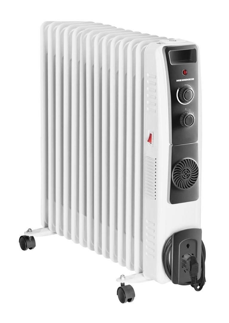RESIGILAT – CALORIFER CU ULEI HEINNER HOH-YV13BK, 2500W, 13 elementi, Ventilator 400W, Termostat reglabil, Alb