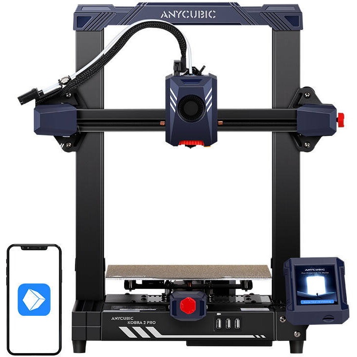 RESIGILAT Imprimanta 3D Anycubic Kobra 2 Pro, 220x220x250mm, senzor vibratii, z offset automat, direct-drive