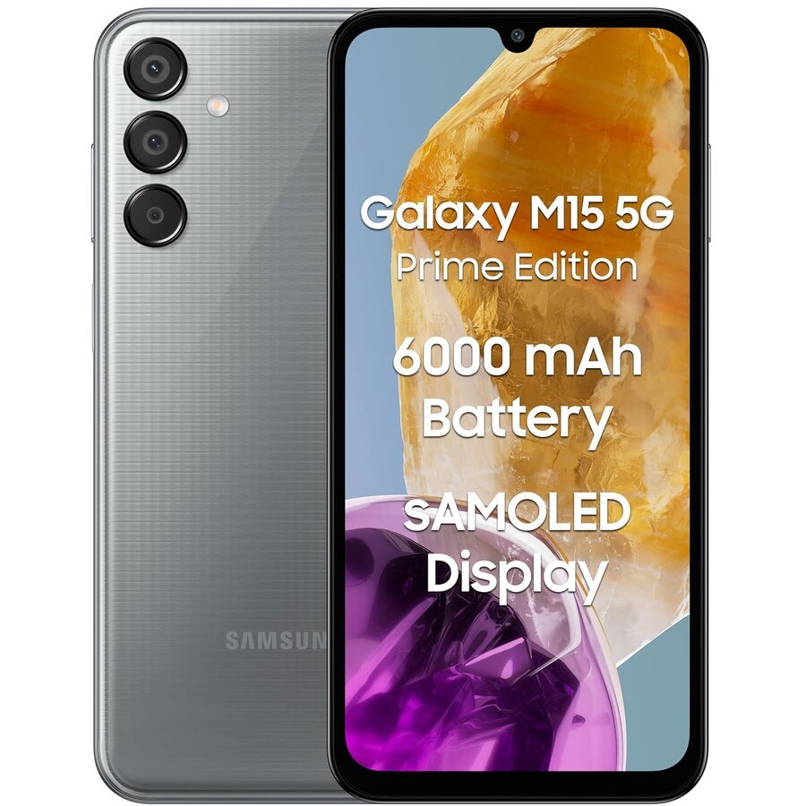 RESIGILAT Telefon mobil Samsung M15 Prime Edition, Dual Sim, 6GB RAM, 128GB, 5G, Gri