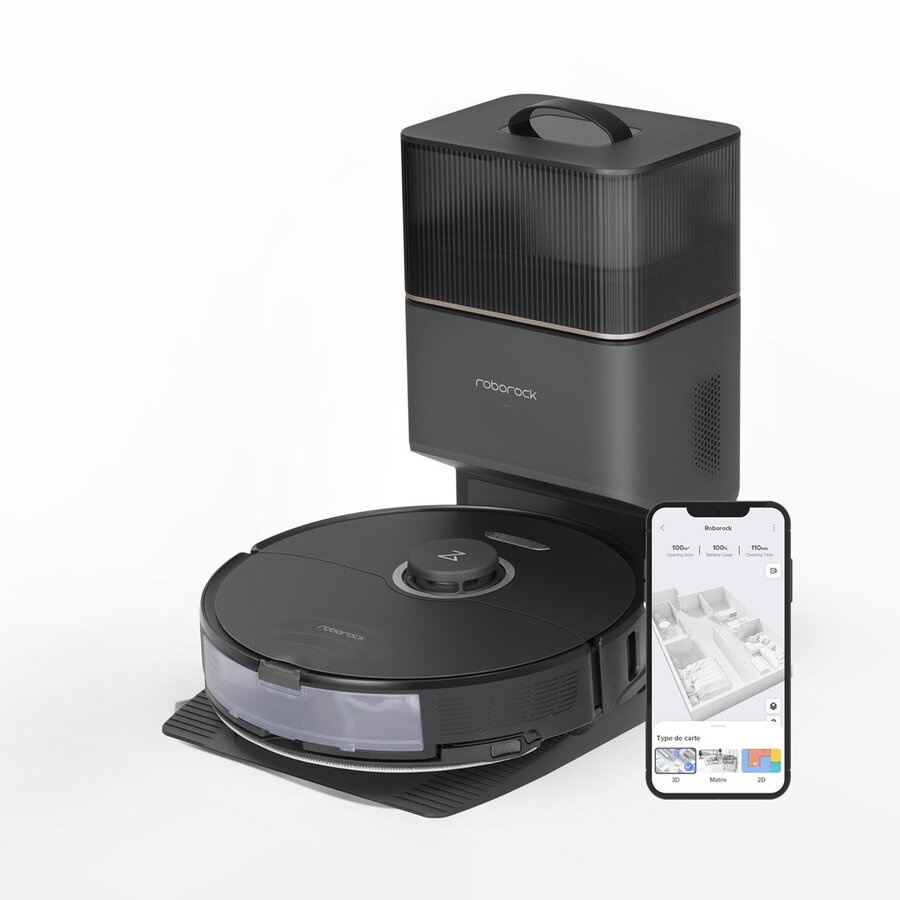 Robot aspirator & mop & statie de golire Roborock S8 Plus S8P52-00, RESIGILAT, GARANTIE 1 AN 50W, 5200 mAh, 6000Pa, autonomie 180 min, recipient praf