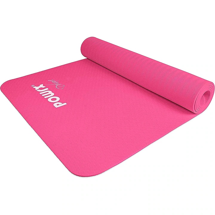 Saltea pentru antrenament si husa de protectie, pentru yoga, fitness, aerobic, pilates, exercitii la sol, POWRX, Antiderapant, Spuma de cauciuc,