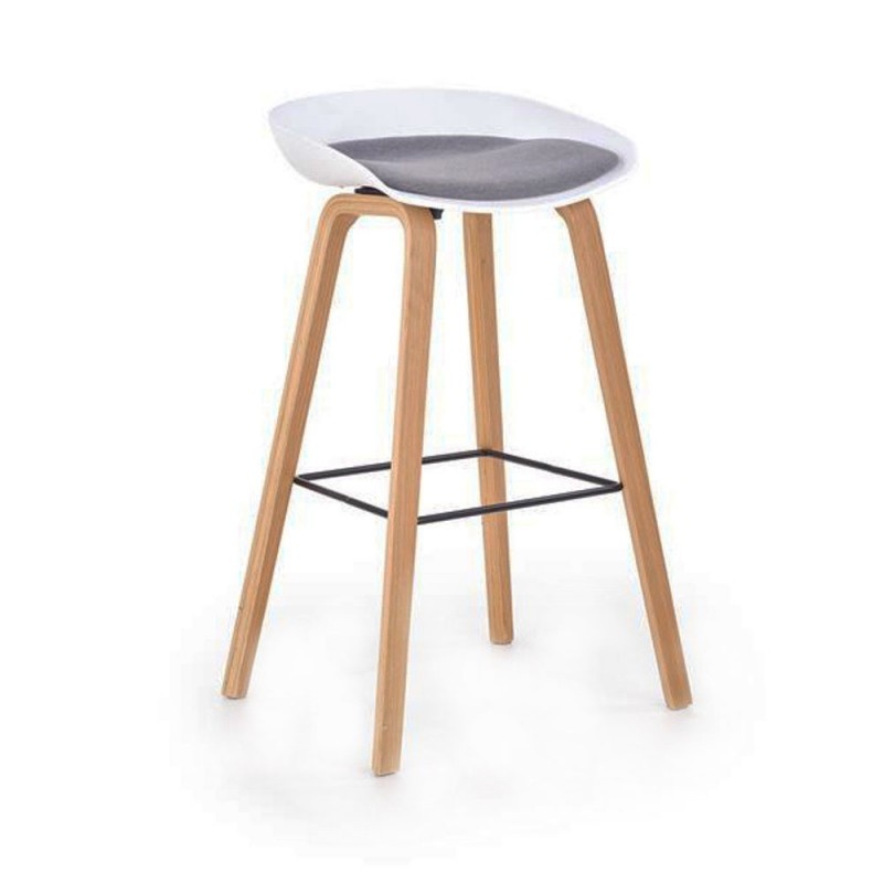 Scaun bar HM H86, alb/gri, 43x81x76 cm