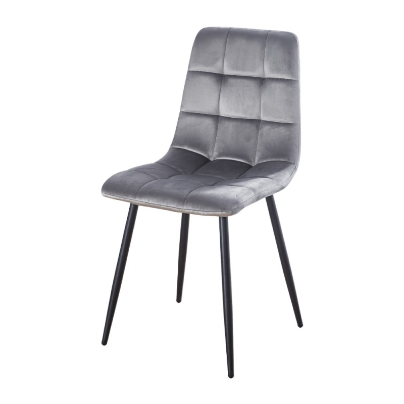 Scaun living AB37, catifea, picioare metalice, 89x44x43 cm, sarcina maxima 100 kg, gri