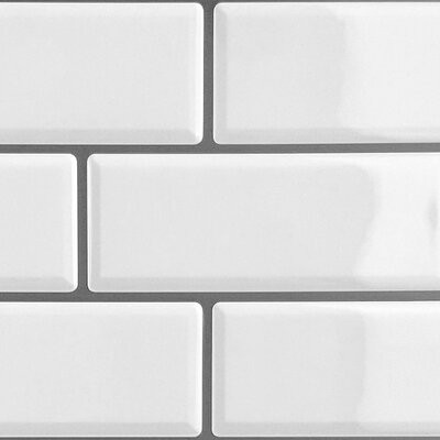 Set 12 plăci autocolante din PVC, alb, 30 x 15 cm