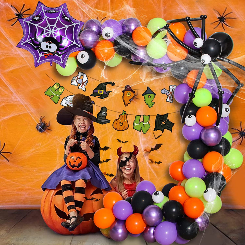 Set 125 decoratiuni Halloween heekpek, multicolor, latex/PVC 125