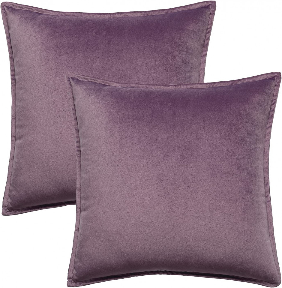 Set 2 fete de perna Tan.Tomi, catifea, violet, 50 x 50 cm
