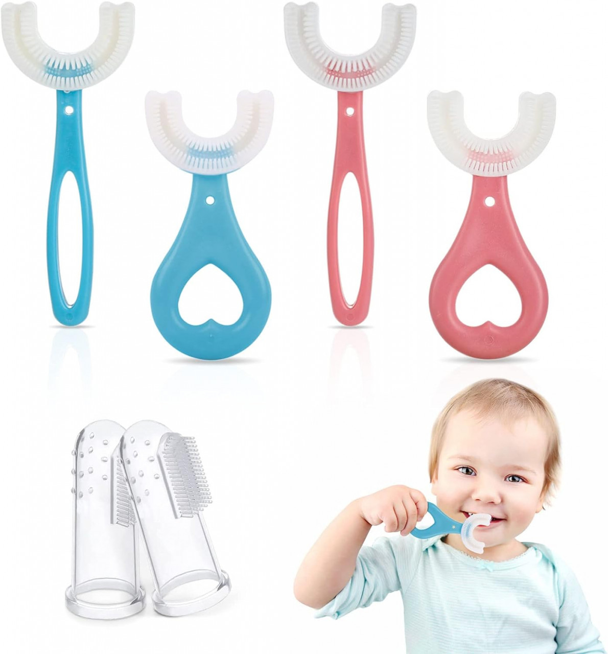 Set 6 periute de dinti pentru copii Esteopt, silicon, multicolor