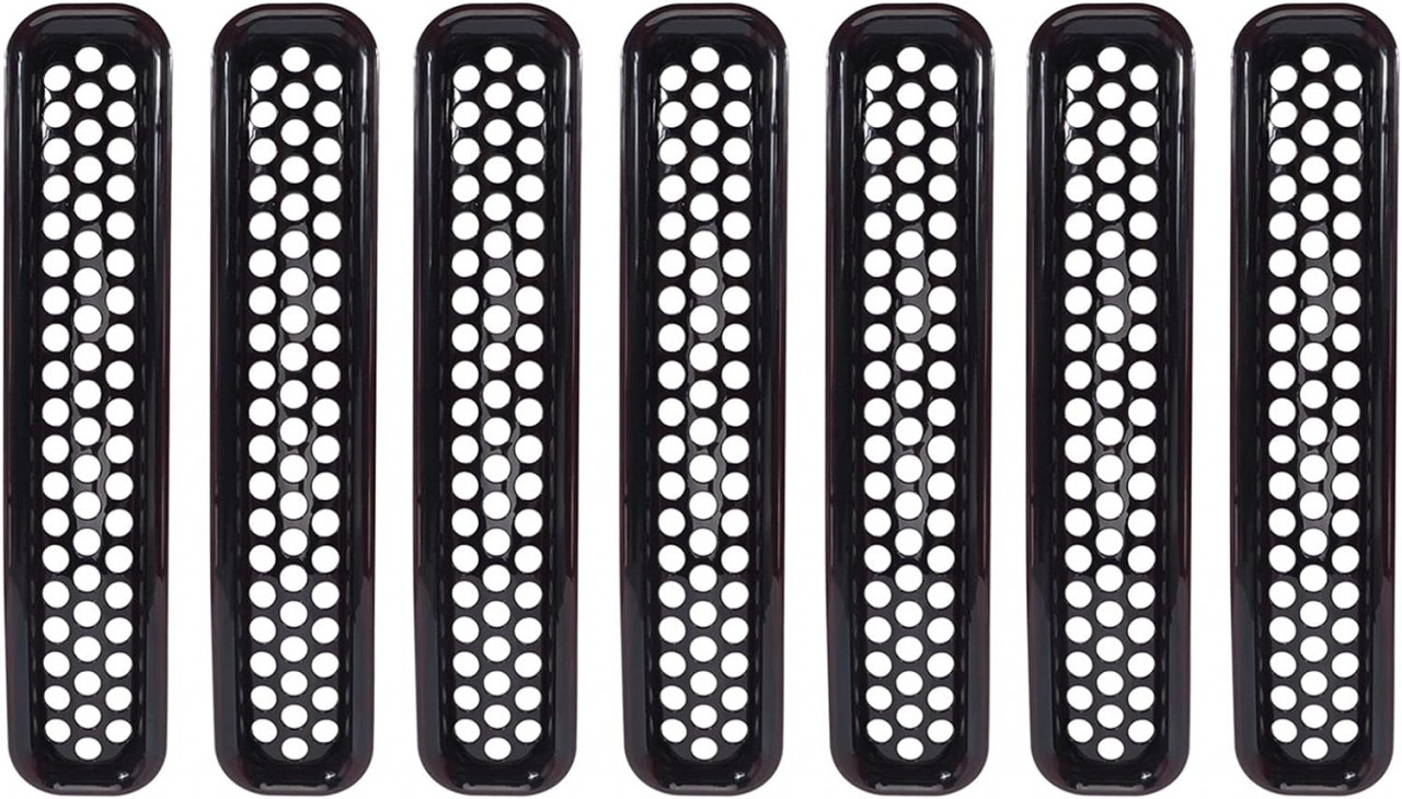 Set 7 insertii pentru grila fata Wrangler TJ 1997-2006 PRATYAHARA, ABS, negru