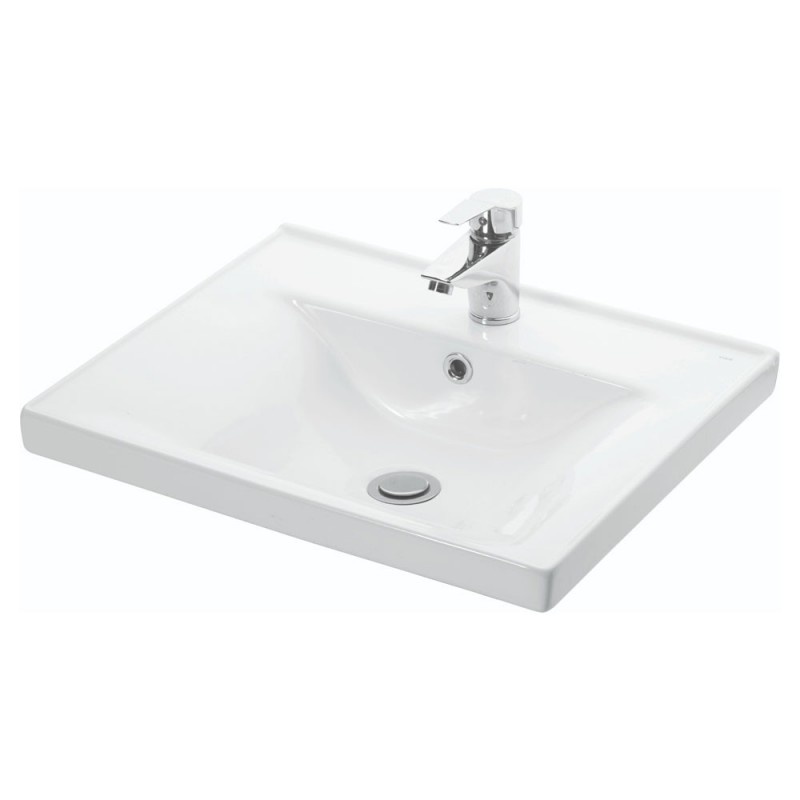 Set Baza si lavoar GN0971 suspendat si Oglinda Celine - 70 cm, alb