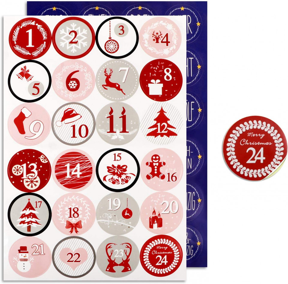 Set calendar de advent YIRSUR, textil/lemn, 24 saculeti, multicolor, 10 x 14 cm