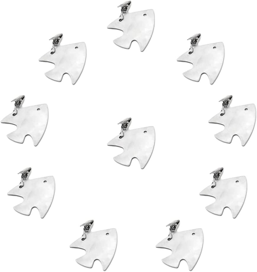 Set de 10 clipsuri pentru fata de masa Sinzau, otel inoxidabil, argintiu, 6 x 6,2 cm