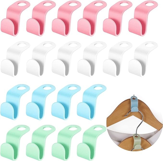 Set de 100 conectori tip carlig pentru umerase Yoosso, plastic, multicolor, 3 x 1,9 cm