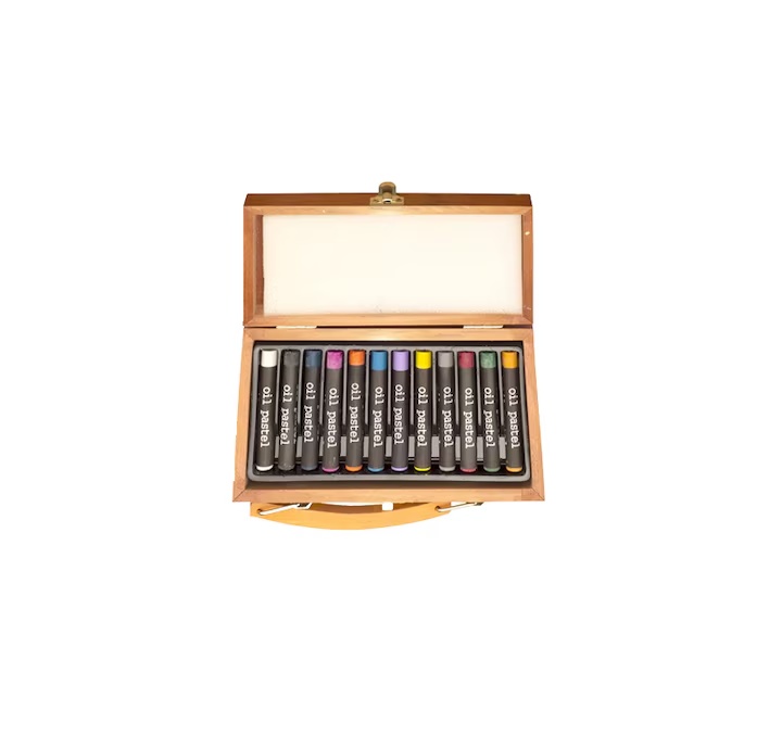 Set de 12 creioane cerate Kinspory, multicolor, lemn, 10 x 18 x 3 cm