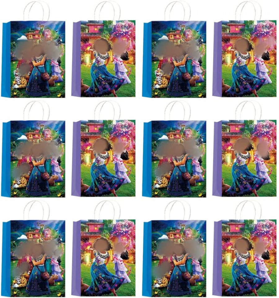 Set de 12 pungi pentru cadouri Nesloonp, hartie, multicolor, 15 x 8.5 x 22 cm