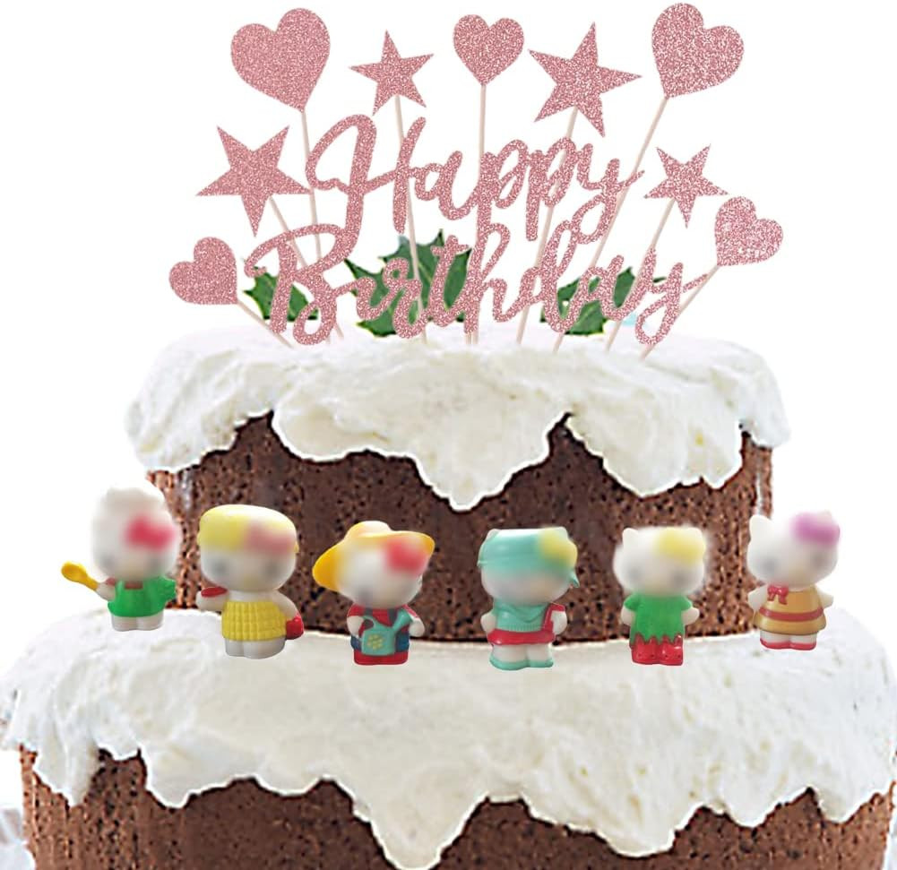 Set de 17 decoratiuni pentru tort Syijupo, PVC, multicolor