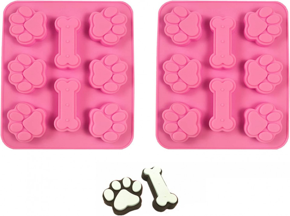 Set de 2 forme pentru ciocolata MsdeBersSKER, silicon, roz, 16 x 18 cm