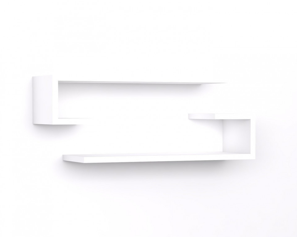 Set de 2 rafturi de perete Eldo, alb, 15 x 60 x 20 cm chilipirul-zilei.ro/