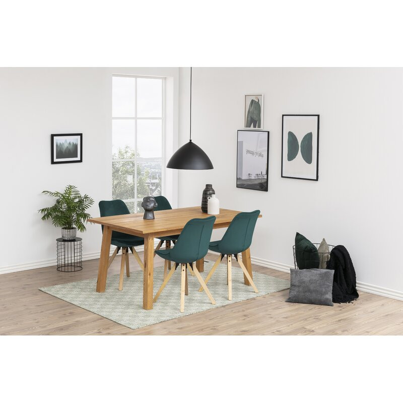 Set de 2 scaune tapitate Mirabella, natur/verde, 85 x 48,5 x 55 cm image2