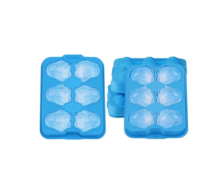 Set de 2 tavi pentru cuburi de gheata M8C, silicon, albastru, 18 x 13 x 5 cm