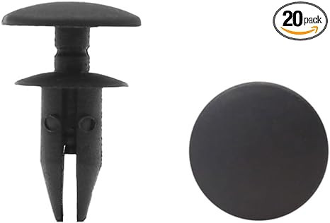 Set de 20 cleme de fixare pentru nituri, 17 x 14 mm, plastic, negru