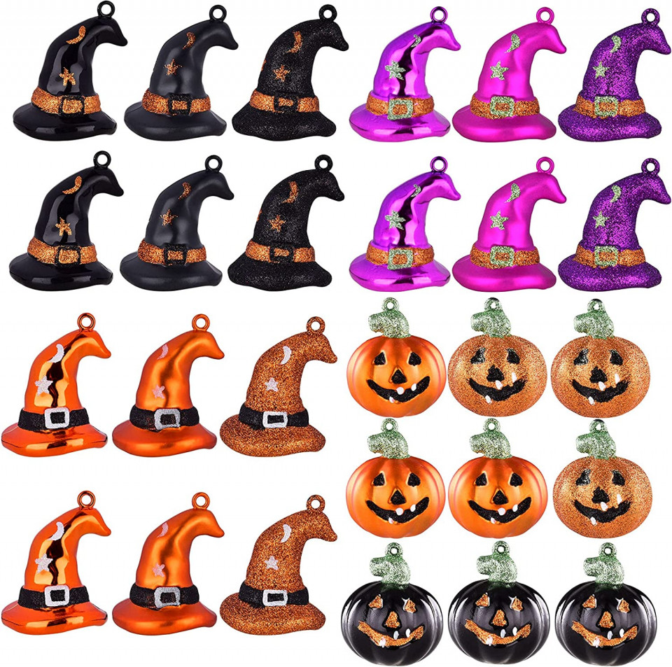 Set de 27 decoratiuni de Halloween EYQ, multicolor, plastic, 16 x 16 cm Accesorii pret redus