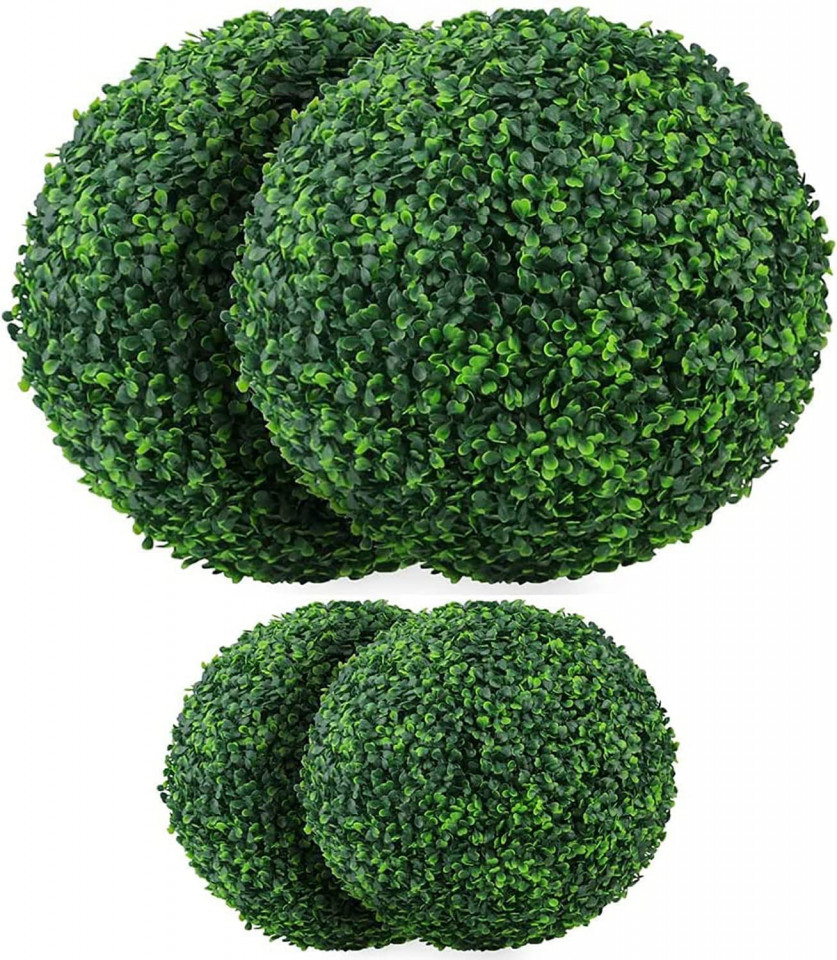 Set de 4 decoratiuni tip tufis Uyoyous, plastic, verde, 23/48 cm 23/48 imagine 2022