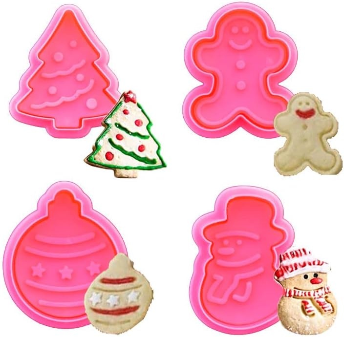 Set de 4 forme pentru prajituri, silicon, roz