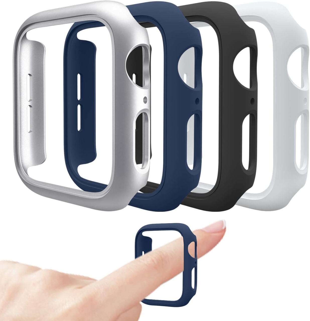 Set de 4 huse pentru Apple Watch Series 1, 2, 3 Mugust, PC, multicolor, 42 mm