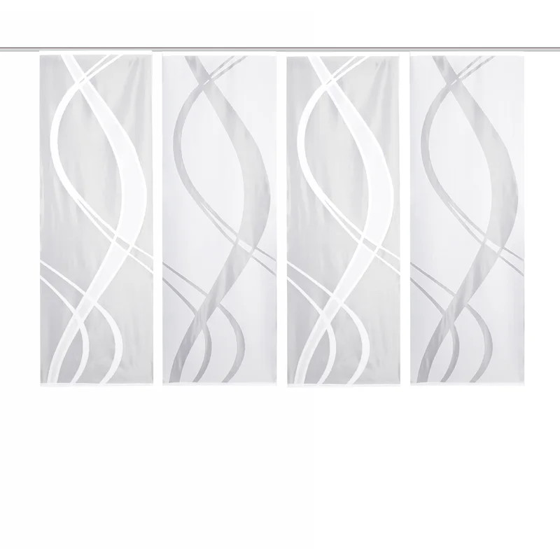 Set de 4 perdele Mccrae, poliester, alb, 57 x 145 cm