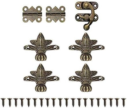 Set de 4 picioruse, o incuietoare si 2 balamale Sysoon, metal, bronz