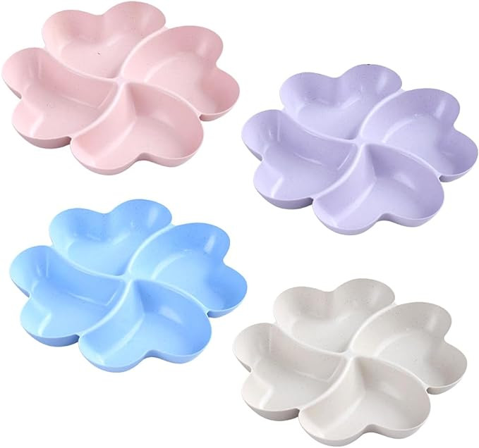 Set de 4 tavi pentru gustari, Yuragim, plastic, multicolor, 23x3 cm