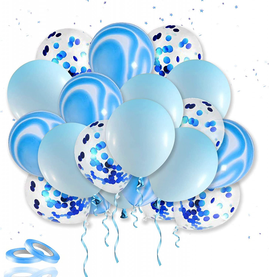 Set de 45 baloane Cuidongsheng, latex, alb/albastru, 30 cm Accesorii pentru petreceri 2023-09-25