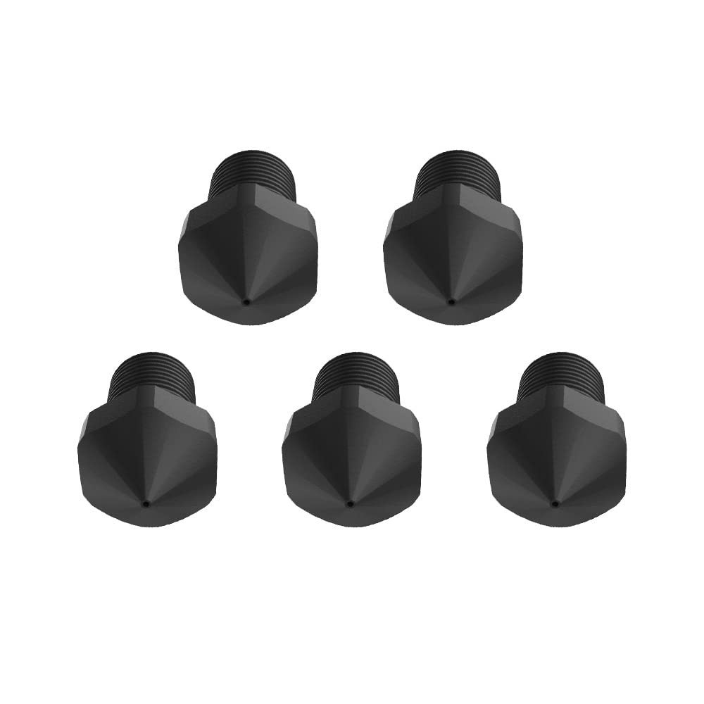Set de 5 duze pentru imprimanta 3D Guider2S Flashforge, alama, negru, 0,6 mm