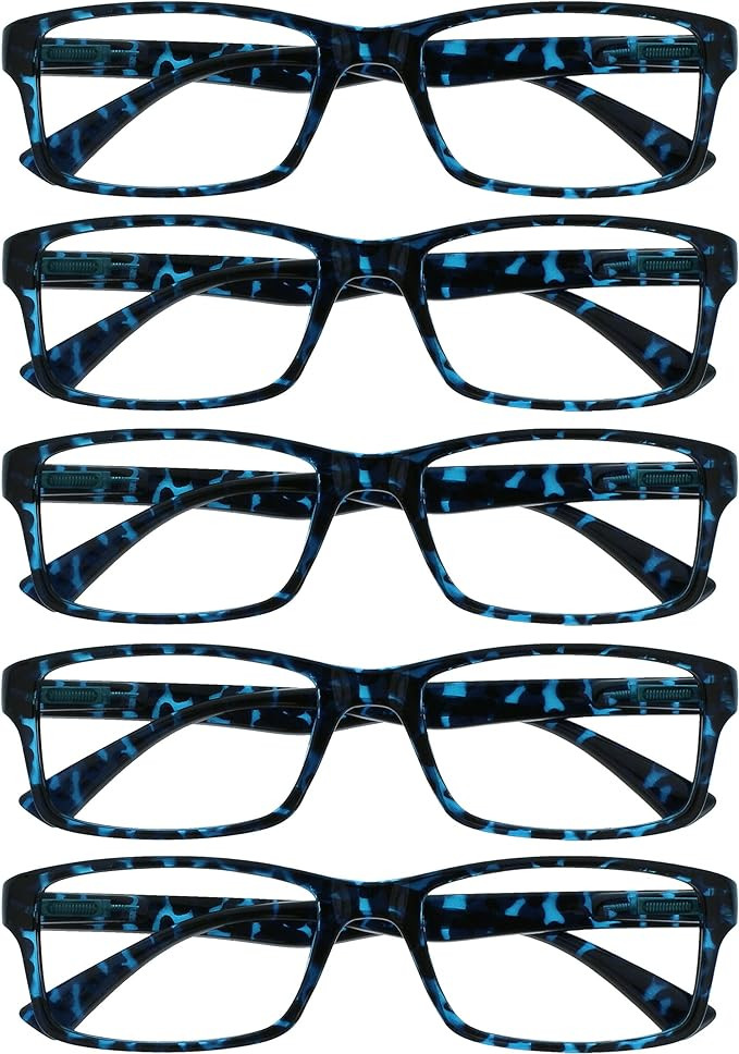 Set de 5 perechi de ochelari pentru citit Opulize, albastru, +1.00