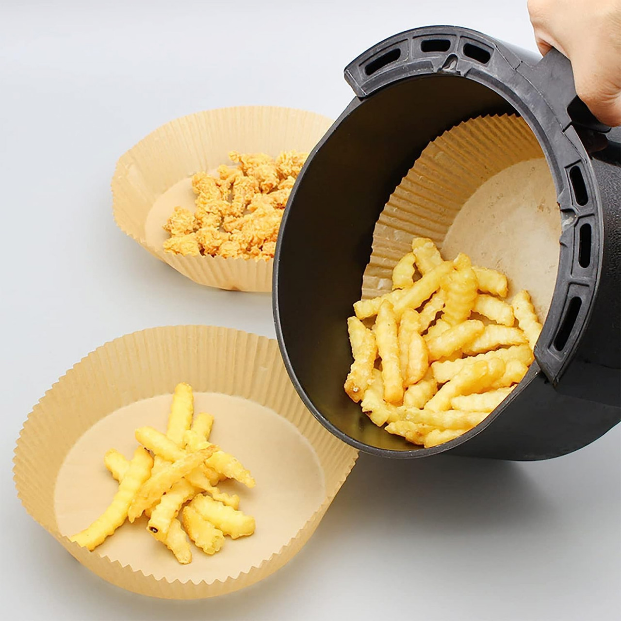 Poze Set de 50 hartii de copt pentru friteuza cu aer TOYVIDDY, natur, 20 x 4,5 cm