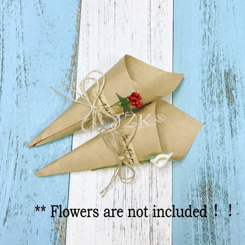 Poze Set de 50 invitatii cu autocolante pentru nunta/botez JZK®, hartie/textil, natur, 15 x 15 cm