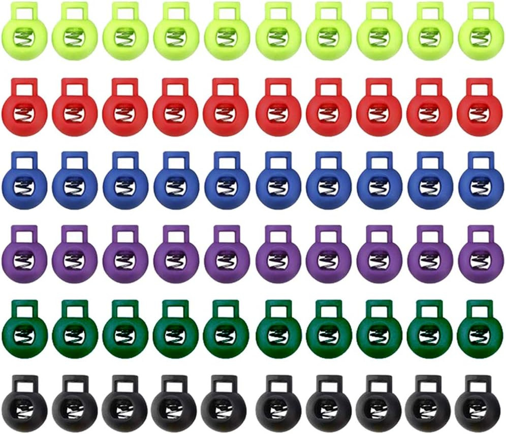 Set de 60 incuietori pentru sacii cu snur HDmirrorR, polipropilena, multicolor, 1,7 x 2,2 cm