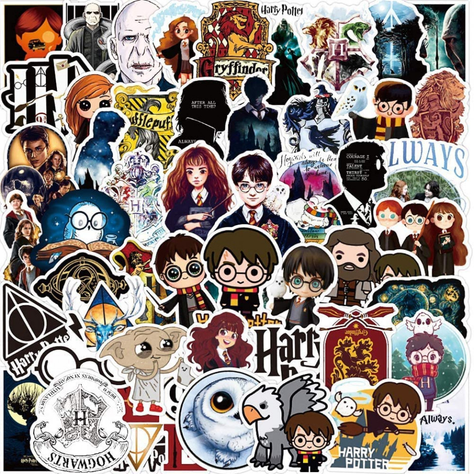 Set de autocolante Harry Potter NAVK, hartie/vinil, multicolor, 50 piese, Decorațiuni de perete 2023-09-25 3